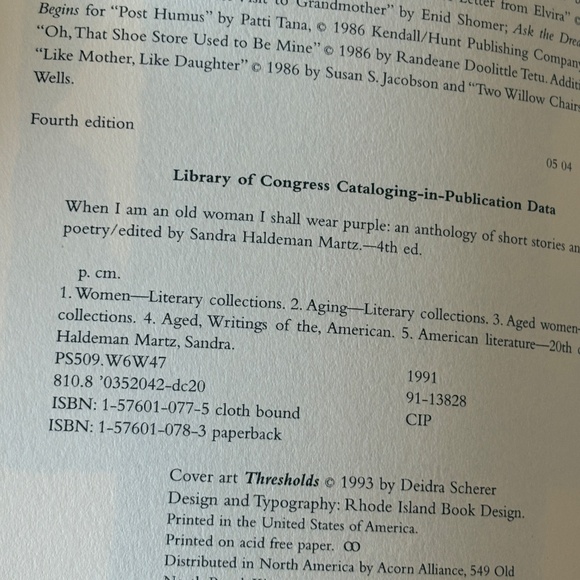 "When I Am An Old Woman I Shall Wear Purple" edited by Sandra Martz - Picture 9 of 10